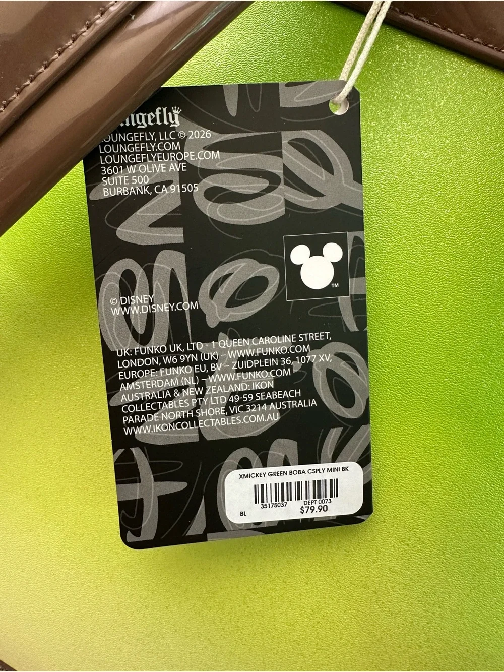 Loungefly Green Mickey Bubble Tea Mini Backpack